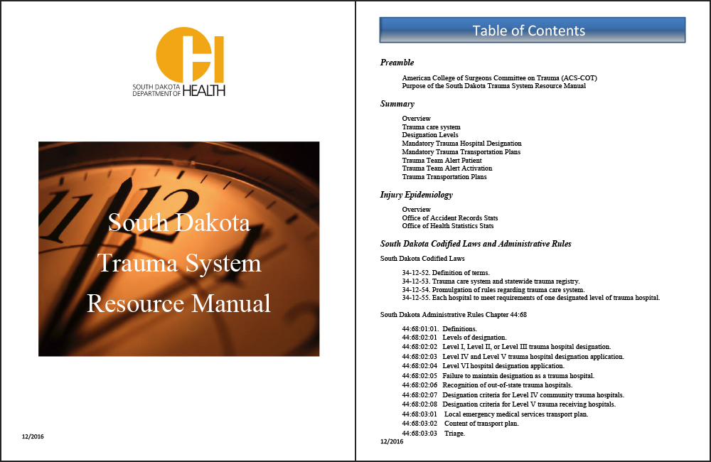 South Dakota Trauma System Manual